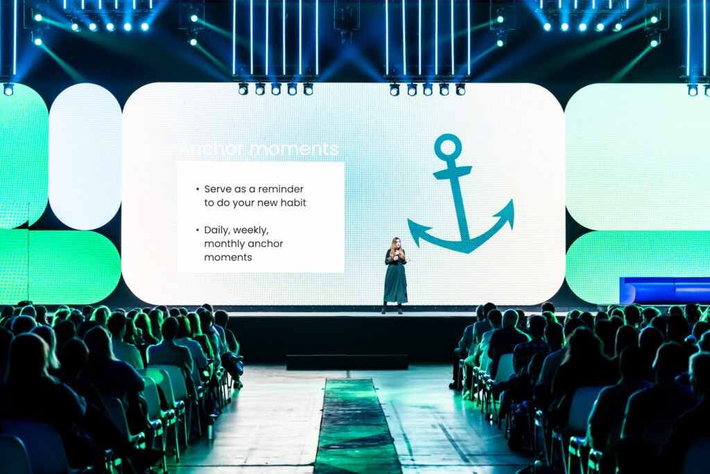 Amy-Jane Gielen als sprekers in de Jaarsbeurs over de kracht van kleine gewoontes