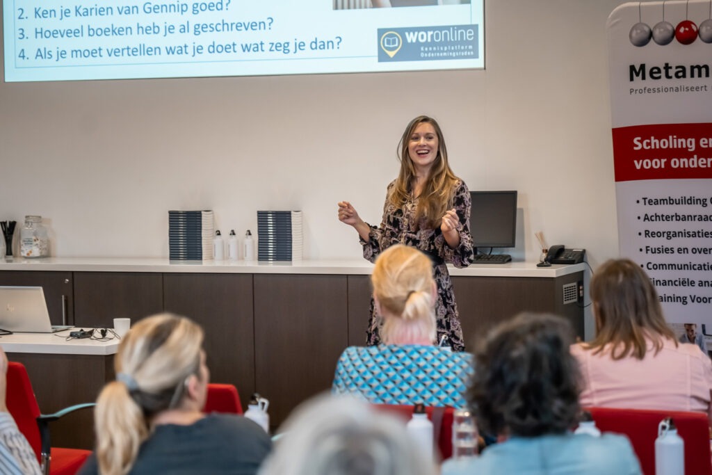 dr. Amy-Jane Gielen spreker over Tiny Habits en gedragsverandering op event voor ondernemingsraden